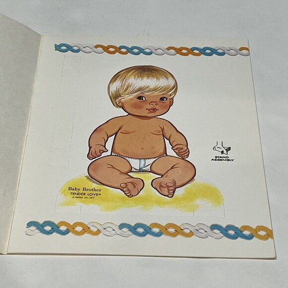 Vintage 1977 Mattel Baby Brother Tender Love Paper Doll Book Uncut Whitman - Picture 8 of 15